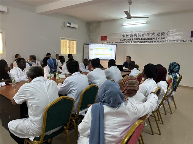 圖為學術交流會現場。中國援乍得醫(yī)療隊供圖